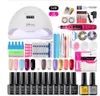 Kit de vernis à ongles Gel, 12/10 couleurs au choix, couche de finition, lampe Uv Led 24w/48w/54w, poignée de manucure électrique, Art