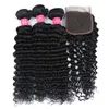 Brazilian Body Wave Human Hair Bundles With Closure Peruvian Loose Wave Water Wave Straight Hair Extensions9708122