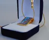 Sea blue Series Necklaces 18K gold-plated enamel necklaces for women Top quality "S" shape pendant colar woman gift