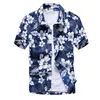 2020 Sommar Mode Palm Tree Print Tropical Shirts Mens Hawaiian Beach Kortärmad tröja Mänparty Holiday Chemise1