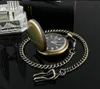 Wholesale 8Colors Quartz watches Chain Bronze Polished double face pocket watches