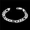 Hot sale gift 925 silver 10M flat three hand - male models DFMCH202,Brand new 925 sterling silver plated Chain link bracelets high grade