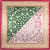 Mode-nouvelle femme foulard en soie 90cm * 90cm bohème contraste noix de cajou 2017 dames écharpe mode femme foulards en soie