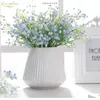 Partihandel-zinmol 1pc DIY Artificial Baby's Andhet Blomma Gypsophila Fake Silikon Plant för Wedding Home Party Decorations 5 Färger