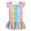 6 Styl Girls Mermaid T-shirt 3D Skala ryb Wydrukowana Topy Baby Kids Birthday Party Cosplay Costume Koszula z krótkim rękawem GJJ105
