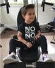 2019 New Fashion Boy's Suit Bambini Baby Boy Abiti No Pain No Gain Lettere T-shirt stampate Top + Pantaloni XO 2 pezzi Set Set estivi per bambini