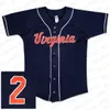 Nowe noszenia niestandardowe NCAA Virginia Cavaliers Baseball Jersey Męs Women Młodzież Czarna biała złota nazwa i mieszanka NMBER