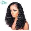 Bythair Brazilian Pre Plucked Curly Left Part Full Lace Human Hair Wigs With Baby Hairs Lace Front Wig For Black Women