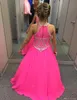 2019 bonitinho fúcsia fúcsia concurso vestido princesa frisado cristais festa cupcake jovem bonito crianças rainha menina flor vestido