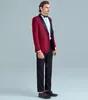 Personalizar Xale Lapela Groomsmen Um Botão Do Noivo Smoking Ternos Dos Homens de Casamento / Prom / Jantar Melhor Homem Blazer (Jacket + Pants + Tie) AA027