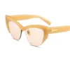 Gafas de sol vendimia de las mujeres T Brand retro sombrea Puntos ojo de gato de los vidrios de Sun de las señoras de gafas de sol de espejo Mujer Gafas de Sol