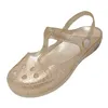 Shun food Women's Versatile Sandals Gel Shoes Women's Summer Porous Shoes Soft Bottom Anti-slip Thick Bottomed Garden Shoes Sand