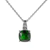10 Pcs LuckyShine Classique Charmes Carré Vert Quartz Gemme Argent pendentifs collier pour fille Femmes Vacances De Mariage Bijoux