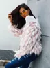 새로운 가을 겨울 여성의 가짜 모피 재킷 코트 핑크 화이트 Parthwork 레이디의 여성 짧은 외투 코트 Capa C3932