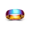 Edelstahl Regenbogenringband farbige einfache Ringe Damen Herren Mode Schmuck Will und Sandy Gift