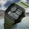 Nowy przylot Skmei Fashion Sports Watche Men Waterproof PU Pasek Watch Alarm Mężczyzna zegar LED Cyfrowe zegarek Relogio3465253