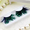 Nouveau 3D faux cils de plumes naturel faux cils bande cils Extensions de cils colorés pour la fête 6 couleurs