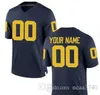 Niestandardowe męskie, młodzież, kobiety, maluch, Michigan Wolverines spersonalizował dowolną nazwę i numer dowolnej wielkości najwyższej jakości koszulka college'u