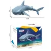 Simulazione del telecomando 2.4G del giocattolo dello scherzo dello squalo, rotazione di 360 gradi, velocità regolabile, resistenza di 20 minuti, per il regalo di Natale per bambini, 2-1