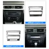 Dla BMW E90 pasek włókna węglowego Klimatyzacja panel CD Dekoracyjna pokrywa Wykończenia Auto Akcesoria wnętrz Car Styling 3D Naklejki