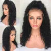 Alto rabo de cavalo 360 renda frontal perucas 180% densidade onda de água perucas de cabelo humano com cabelo bebê para mulheres negras cor natural 22 polegadas