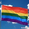 Rainbow Flag 3x5FT 90x150cm LGBT Banner Polyester Colorful Rainbow Flag For Decoration 3 X 5FT Flag KKA6888