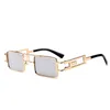 Quadratische Sonnenbrille aus Metall, einzigartiges Design, Strahlspiegel-Sonnenbrille, europäische und amerikanische Retro-Luxus-Sonnenbrille, 10 Farben, 9389407
