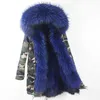 Doublure en fourrure de renard bleu, parka longue en fourrure de raton laveur, garniture de seuil, vestes en fourrure pour femmes, allemagne, France