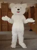 Professional custom small eyes plush bear Mascot Costume Cartoon white polar bear Character Clothes Christmas Halloween Party Fancy Dress