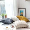 nowoczesna shabby chic poduszka na poduszkę szorstką marszczenie sofa sofa na kanapa salon rzut poduszka skrzynia żółta czarno -biała cojines257y