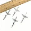 Partihandel Lot 50st Retro Style Jesus Cross Smycken Göra DIY Antika Silver Berlocker Hängen för örhängen Armband Halsband 43*23mm