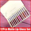 New Lip Makeup Set 12pcs Matte Liquid Lipstick 12 Colors a Set Lustrous Lip Gloss lipgloss lips Kit