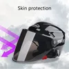 Casque de moto Visière à face ouverte Casques de protection solaire Noir Racing Off Road Electrombile Moto Vélo Casques de vélo Hommes et femmes