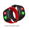 SOS Button Senior Heart Rate Blodtryck GPS Watch Armband Nöd SOS Äldre Tvåvägs Talar GPS Watch Locator Elder