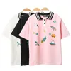 Tops Cute Pink Harajuku Печатная футболка Kawaii Мультфильм Tee Топы Дамы Мода Характер Kawaii Симпатичная Футболка Женщина Одежда Женская Тенденция