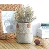 Panier de fleurs en paille d'algues, rangement de tissage en rotin tissé, vase de jardin de maison, organisateurs de décoration faits à la main avec poignée