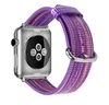 Apple Watch Series 4 3 2 1 화려한 무지개 가죽 밴드 팔찌 iWatch 벨트에 대한 정품 가죽 스트랩 38mm 42mm 44mm 40mm