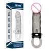 Big Glan Ampliación Vibrador Vibrador Manga del pene con anillo Real Consolador Reutilizable Clítoris Estimular juguetes sexuales para hombres Y200616