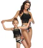 dames gland split parentchild maillot de bain bikini costume split enfants femmes filles volant sexy yakuda flexible élégant imprimé léopard bikini ensembles