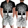 New Men Hawaii Print Zipper Romper Playsuits Short Sleeve V Neck Fit Slim Jumpsuit Men Male Casual Jumpsuit Overalls Plus Size