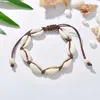 Cowrie pärlor skal anklet armband handgjorda strand fot smycken hawaiian jamaican stil justerbar för kvinnor unisex