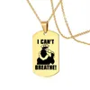 Pendentif Colliers I Can't Breathe Collier American Protest Black Lives Matter Acier Inoxydable Badge Bijoux 60cm1