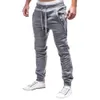 Fashion Men's Sport Zipper Lashing Belts Casual Loose Sweatpants Drawstring Pant Jogger Dancing Pant Ripped Men SkinnyZ313