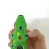 Tubi di fumo infrangibili in silicone per albero di Natale con ciotola di vetro Bruciatore a nafta Pipa ad acqua Percolatore Bong per accessori per fumatori DHL libero