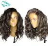 Kort Bob Curly Lace Front Human Hair Wigs Pre Plucked Hairline Brazilian Virgin Mänsklig Hår Full Lace Wig Blekt Knots Byteair