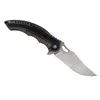 Heet!! Keramiek kogellager flipper vouwmes M390 satijnen mes koolstofvezel + TC4 titanium legering handvat met leahther tas