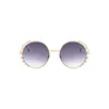 2019 luxe rond femmes lunettes de soleil perle décoration mode lunettes de soleil dames dégradé clair nuances uv400 occhiali da sole