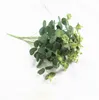 En gros 16 têtes artificielles Eucalyptus laisser bouquet 50cm hauteur fleurs artificielles bouquet plastique feuilles Lysimachia feuille