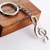 Hot selling keychain silver plated musical note key chain for car metal music symbol key ring