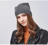 lã de inverno chapéu malha moda- gorros de moda feminina Skullies casuais ao ar livre tampas de esqui quentes grossas chapéus para as mulheres
